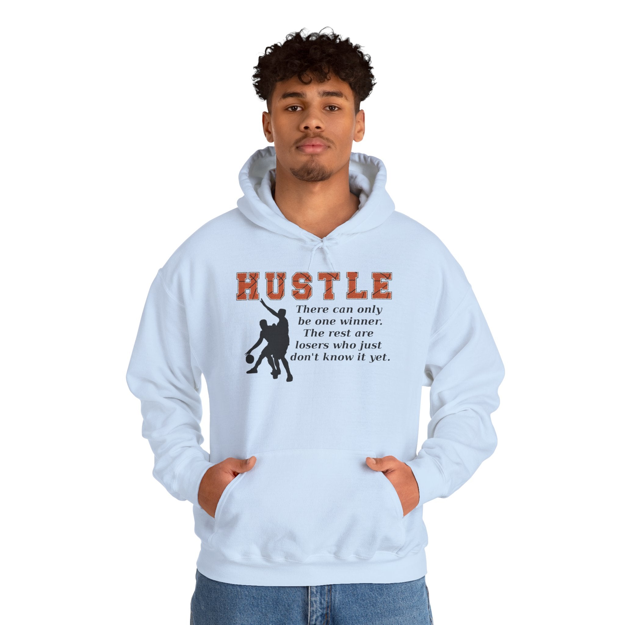 Basketball Hustle Motivational Encouragement Heavy Blend™ Casual Comfort Hoodie