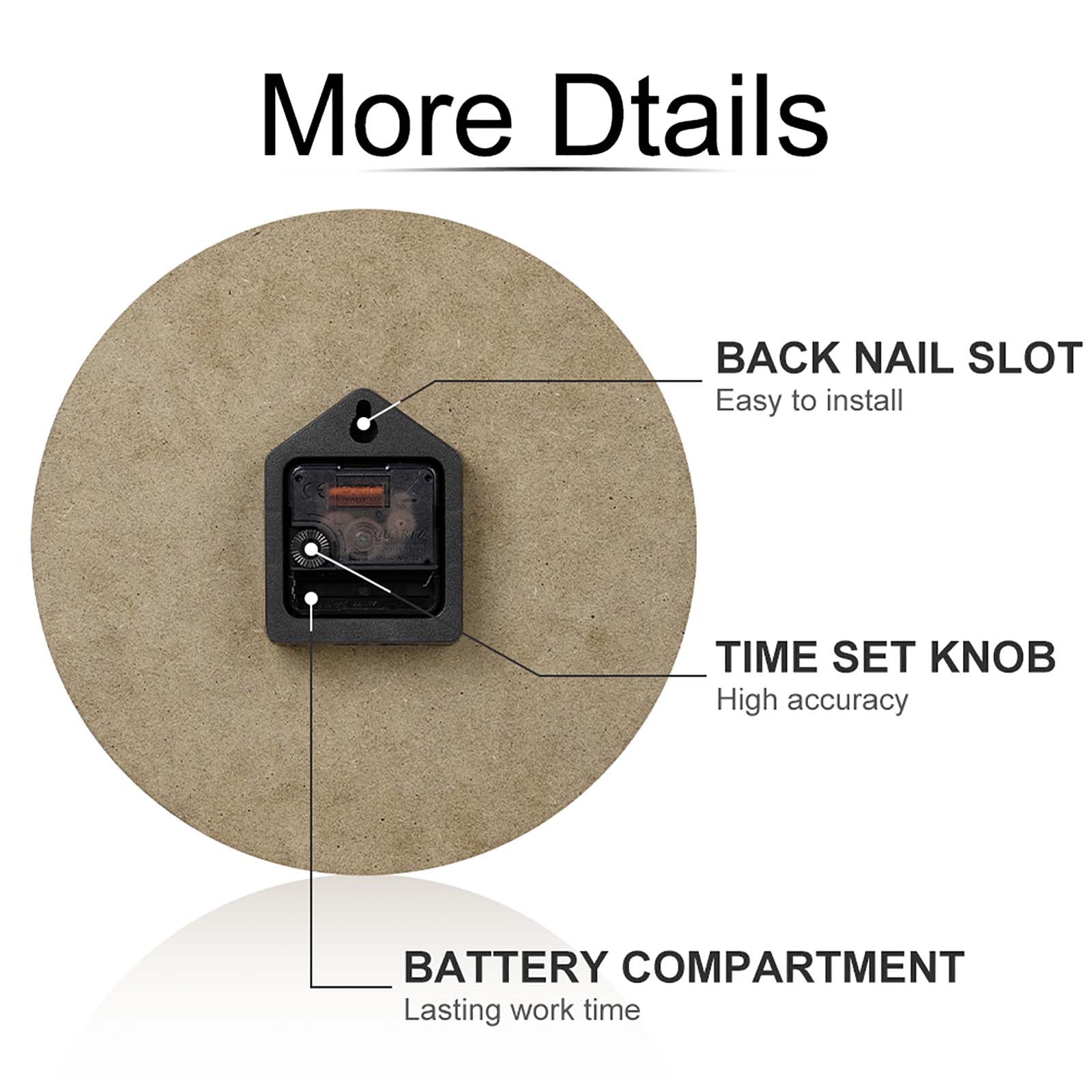 Floral LOVE Pink Modern Wooden Wall Clock