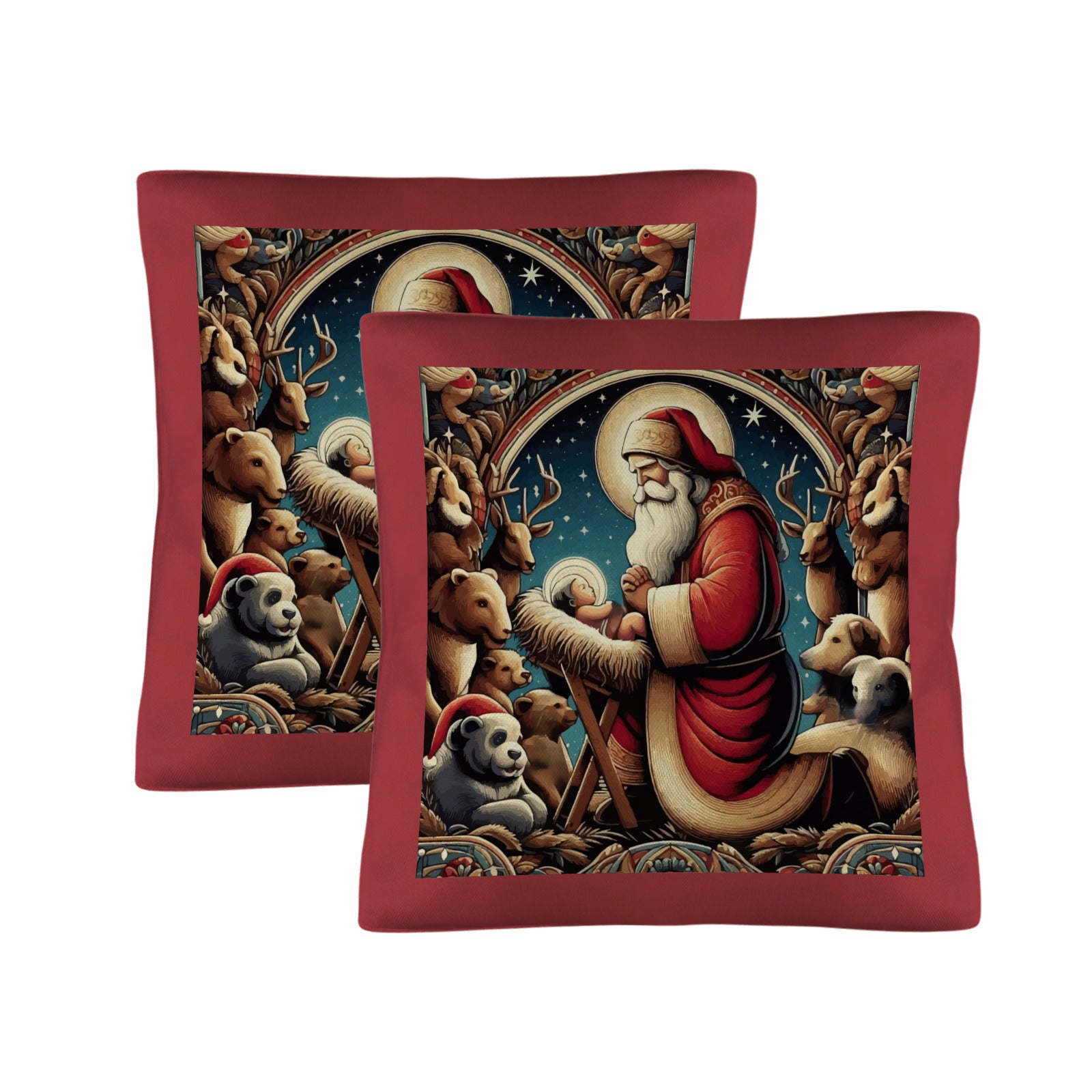 Santa with Baby Jesus Pillow Cases Custom Pillow Case 18 x 18 inch