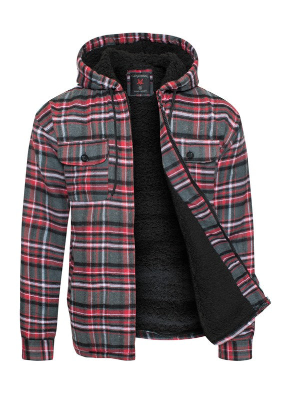 Men's Flannel Sherpa Lined Jacket