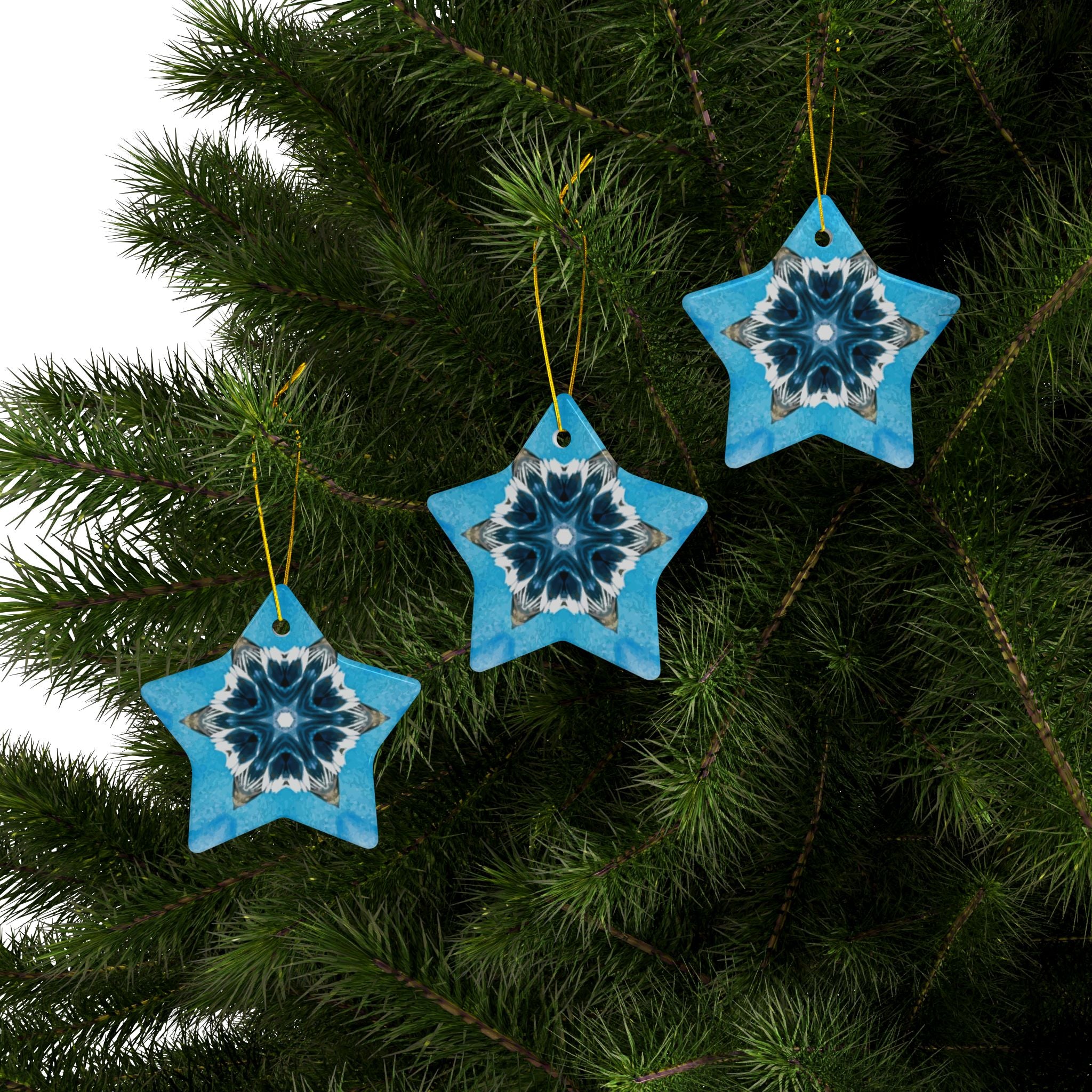 Blue Diamond Ceramic Ornaments 2-Sided Print (1pc, 3pcs, 5pcs, or 10pcs)