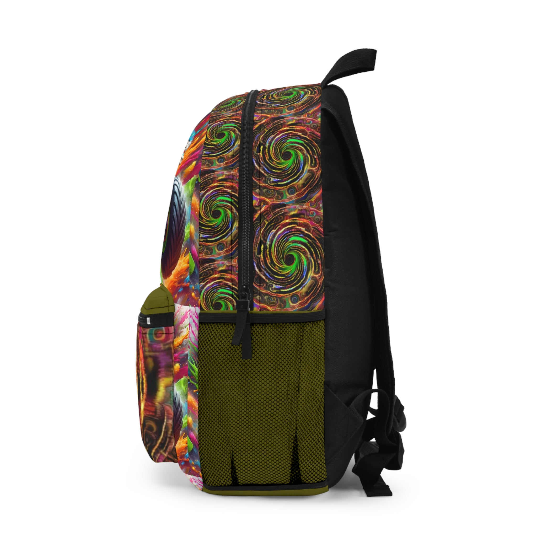 Monster Truck Backpack — Personalized  Name Kids School Bag with Neon Swirl Design