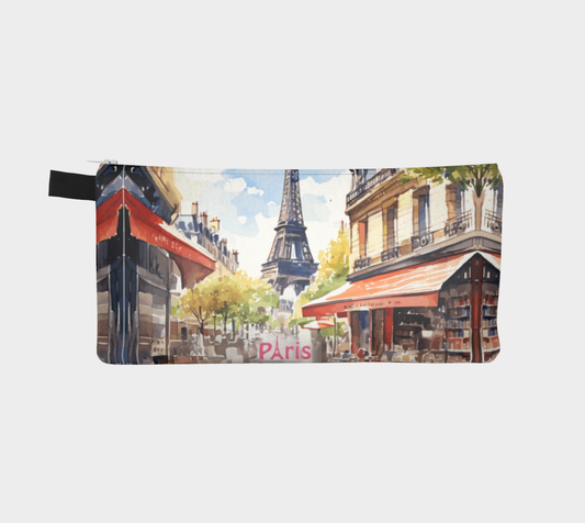 Parisian Street Scene with Eiffel Tower Pencil Case