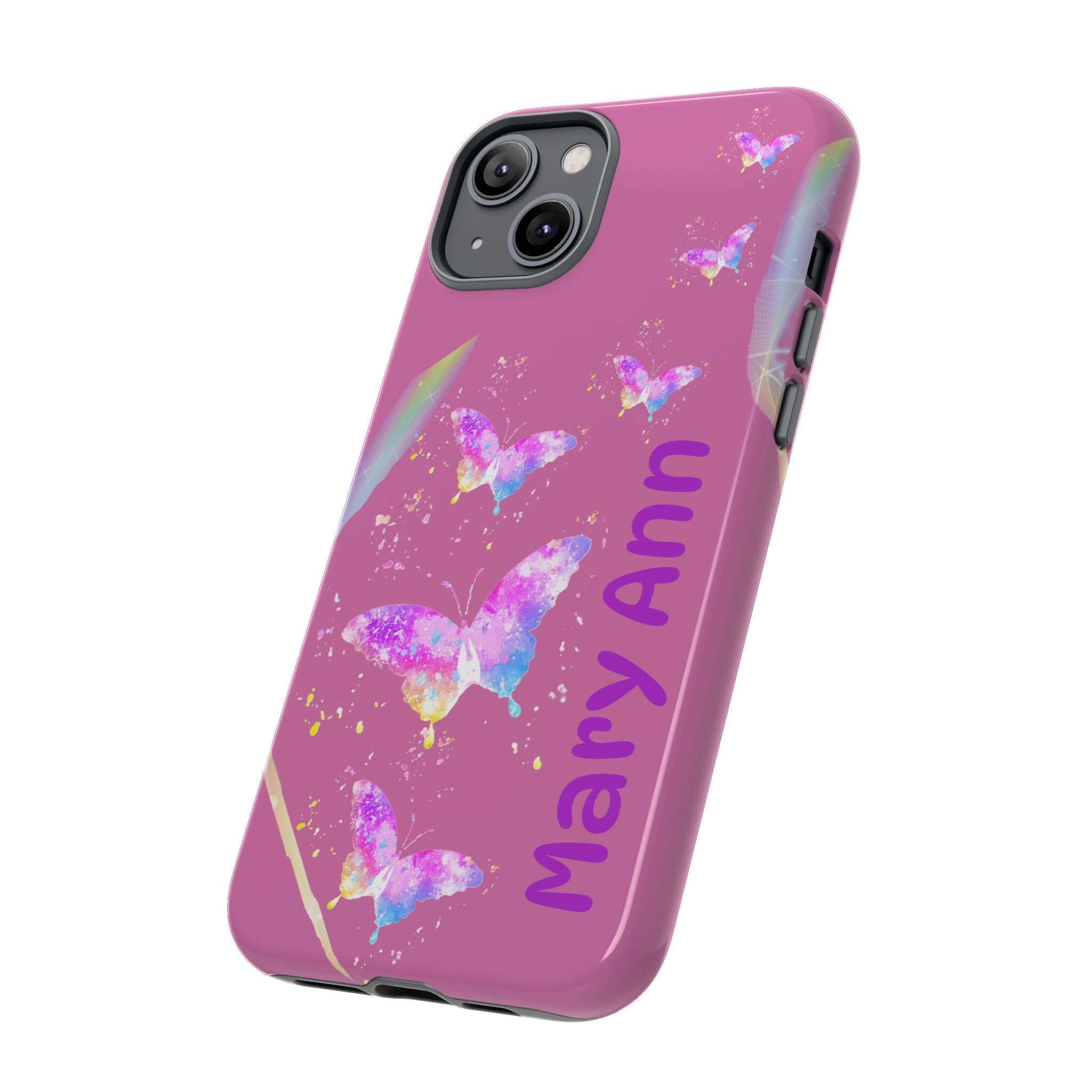 Personalized Butterfly Phone Case, Floral Phone Cover, Customizable Phone Case, Gift for Her, Pastel Decor