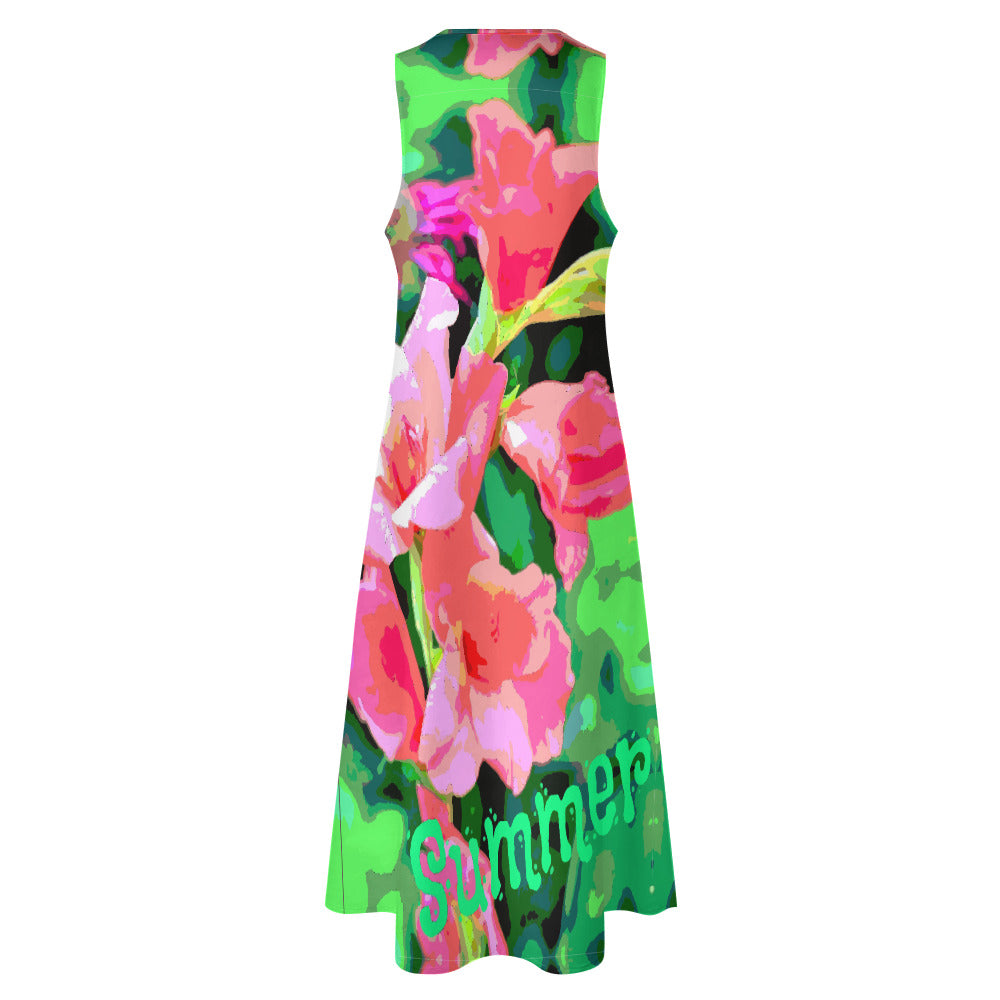 Women's Floral Designs Sleeveless Maxi Dress