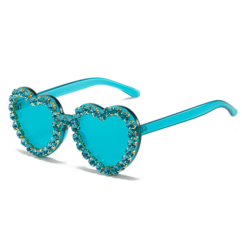 Heart Shaped Y2K Rhinestone Sunglasses