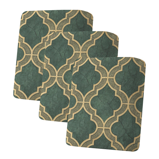 Christmas Green with Gold Trim Sofa Cushion Slip Covers (Pack of 3)