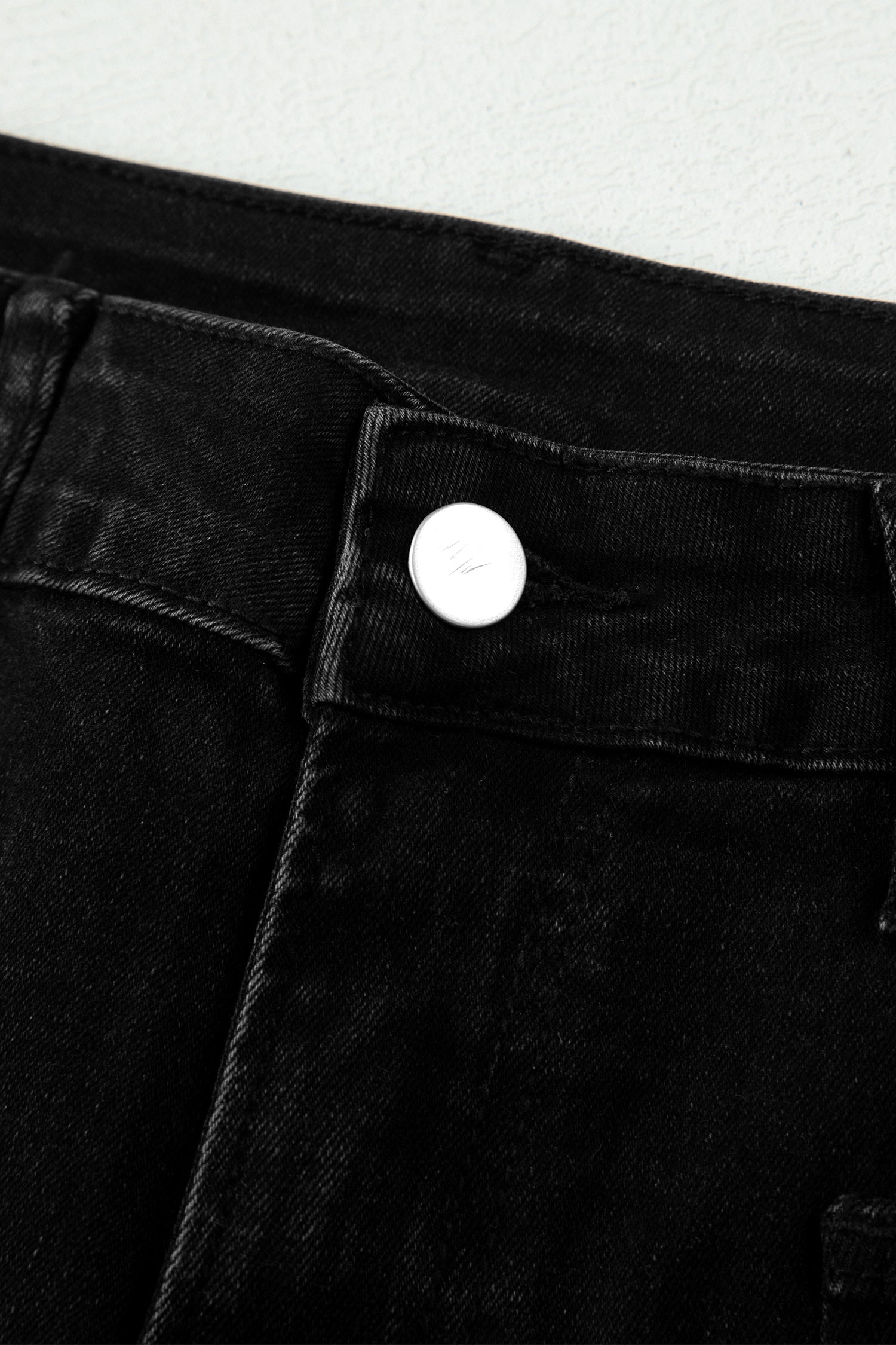 Black Frayed Cropped Barrel Jeans