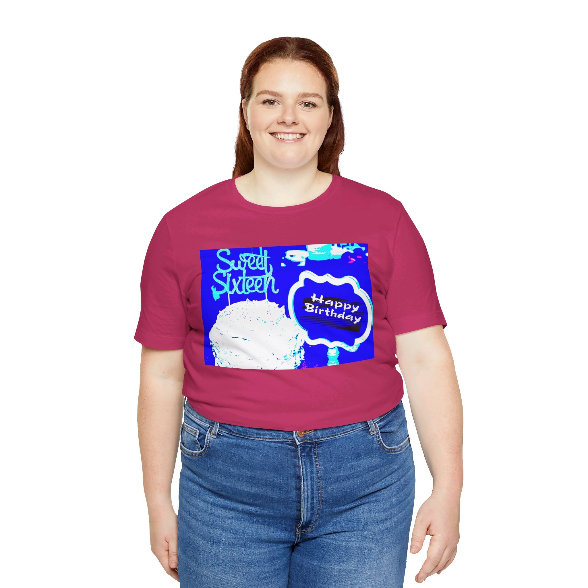 Happy Birthday Sweet Sixteen Jersey Short Sleeve T-shirt up to 3XL