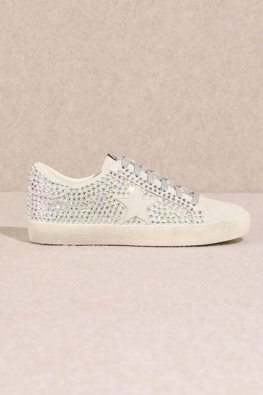 Women's Glam Rhinestone Star Sneakers