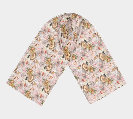 Light Pink Fashion Collage Long Scarf