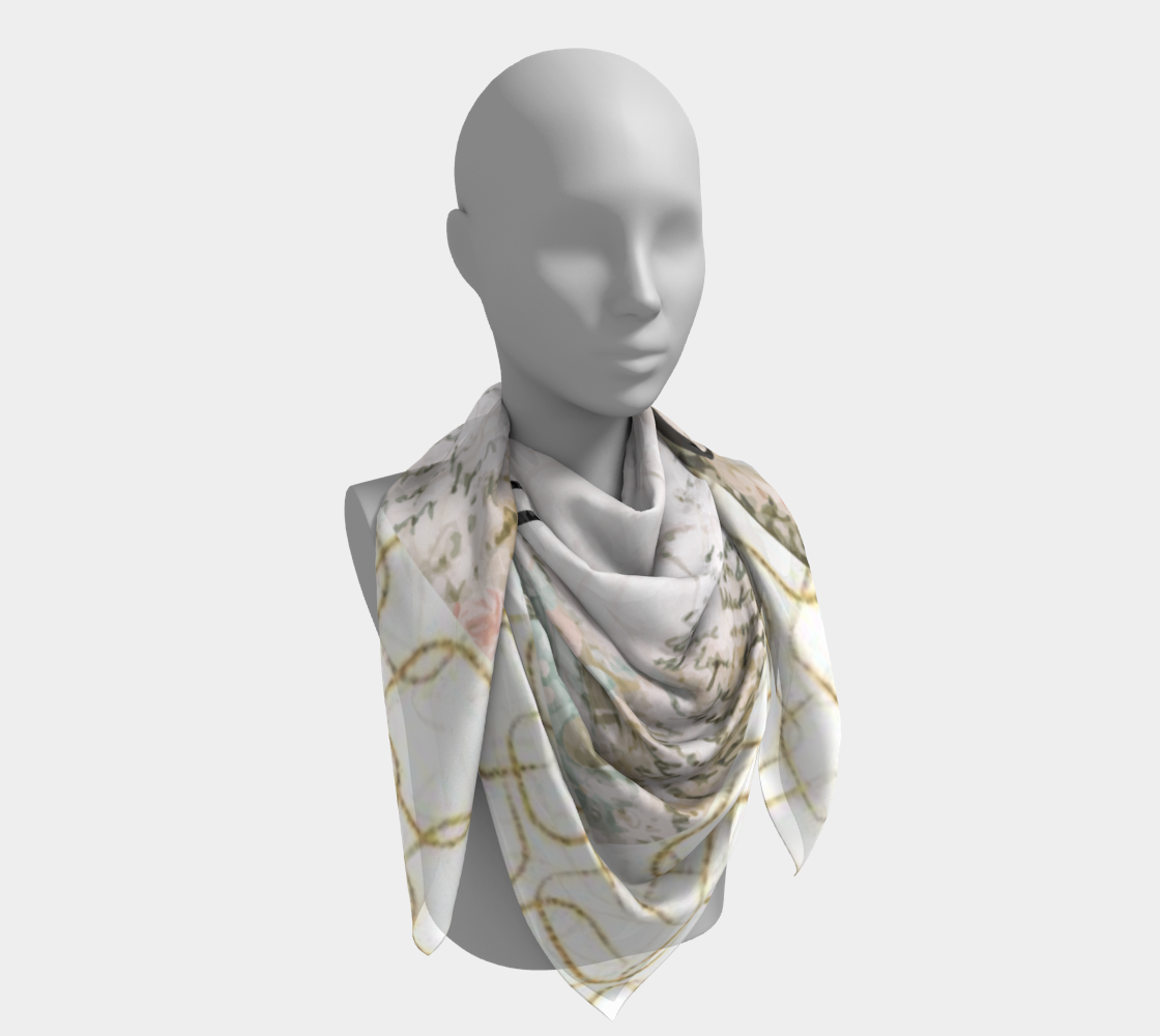 Golden Antique Bride Square Scarf