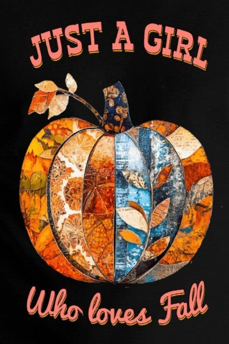 Just a Girl Who Loves Fall Pumpkins Short Sleeve T-Shirt (Double-sided Printing)