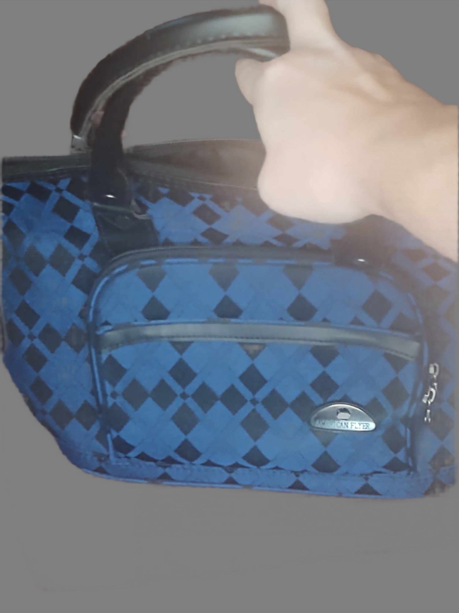 American Flyer Blue and Black Carry-on Bag - Shell Design Boutique