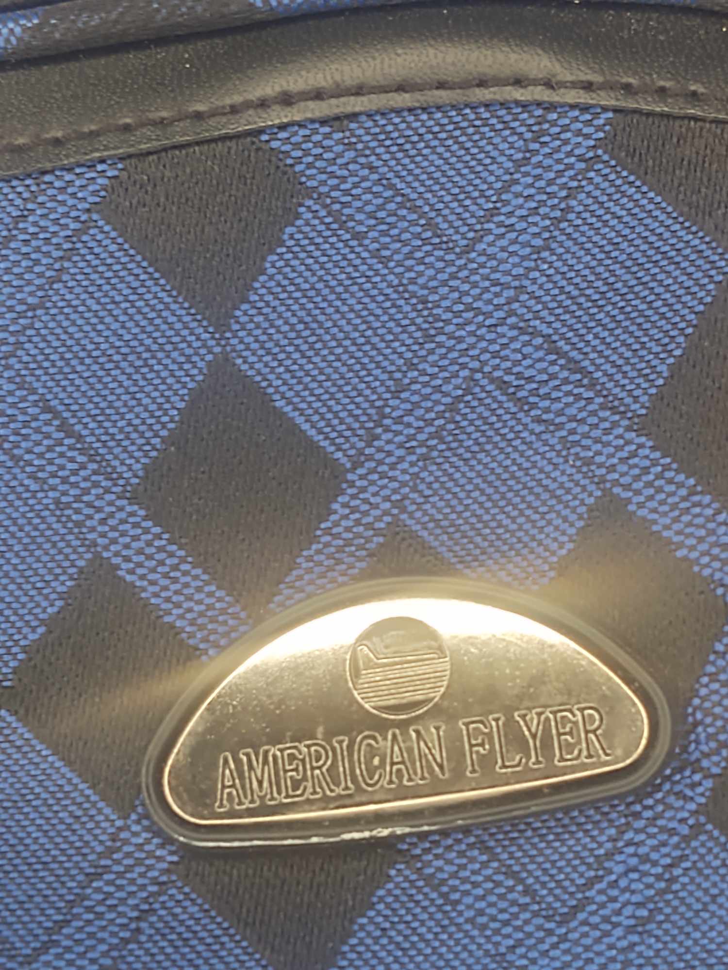 American Flyer Blue and Black Carry-on Bag - Shell Design Boutique