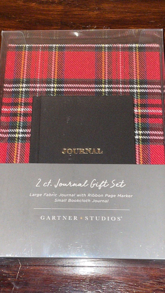 2 Count Plaid Journal Gift Set - new - Shell Design Boutique