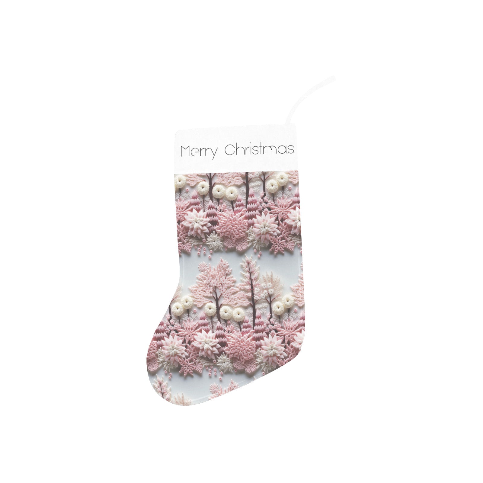 Pink Trees Merry Christmas Stocking (Made in USA)