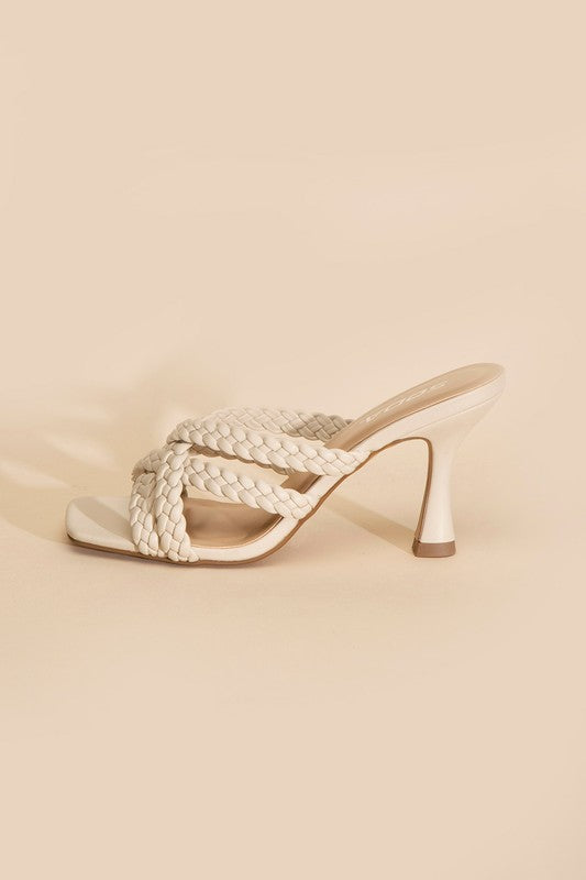 KELLAN-S Double Cross Braided Heel Sandals