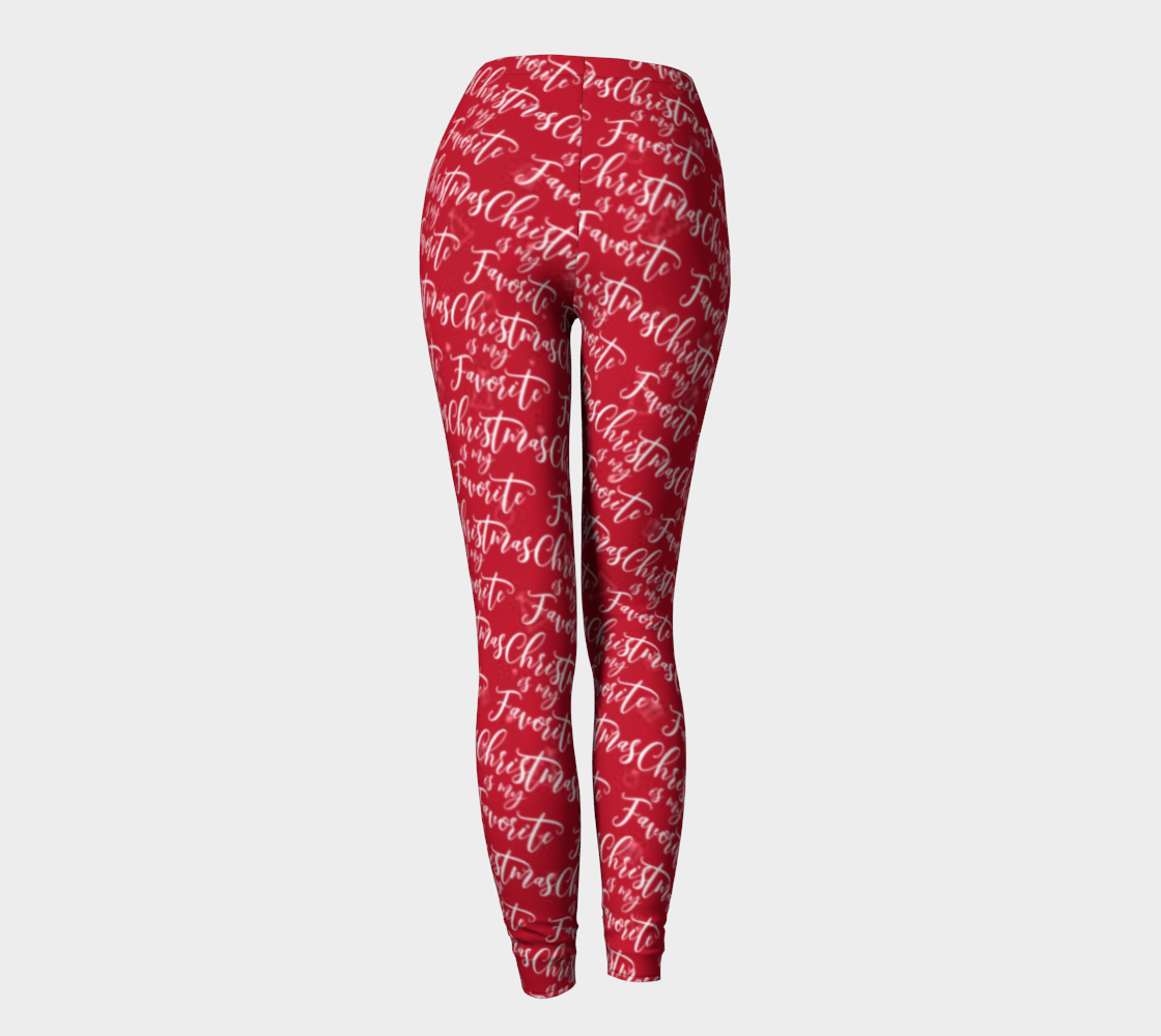 Christmas is My Favorite Time Red Printed Leggings