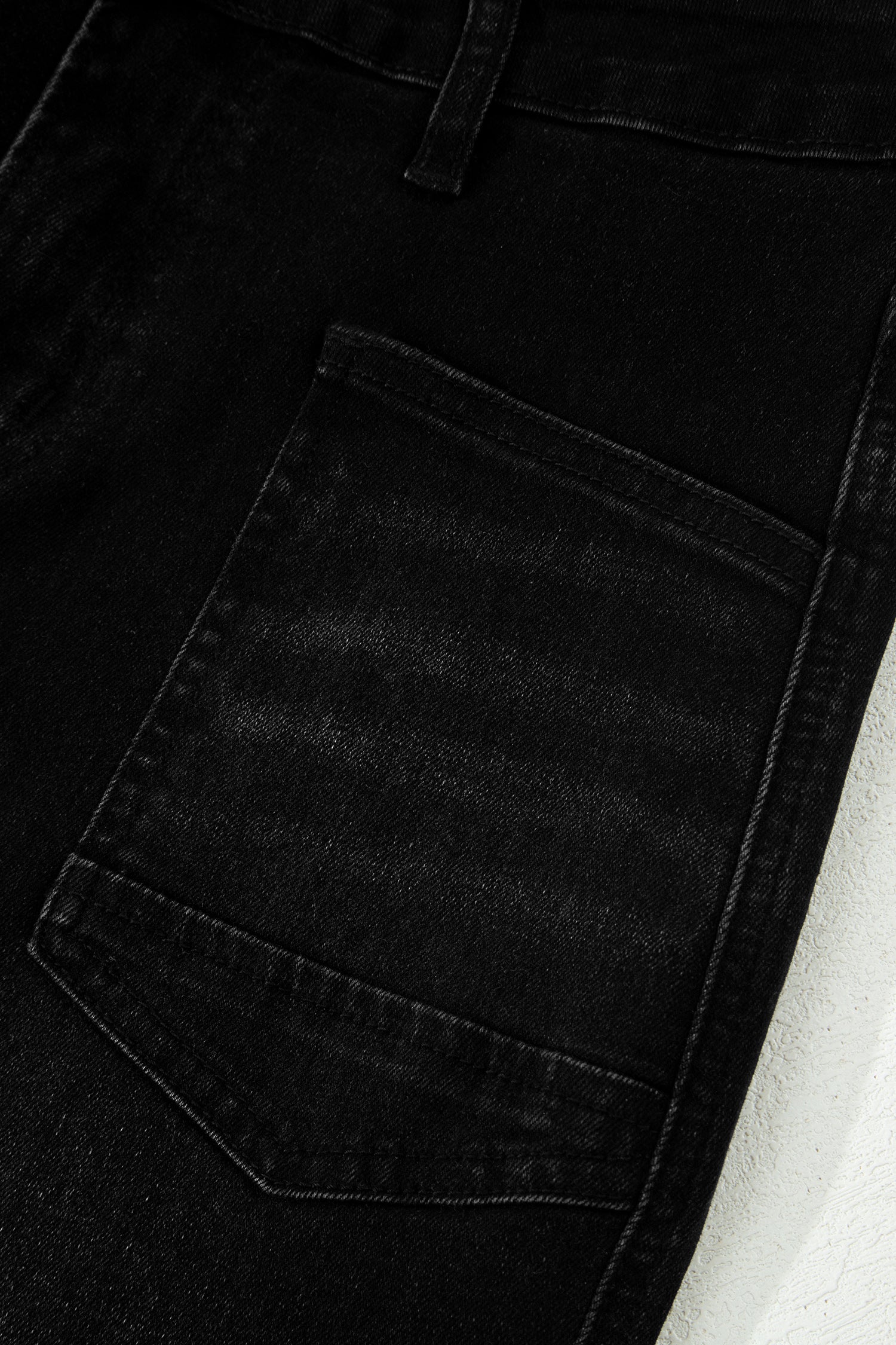 Black Frayed Cropped Barrel Jeans