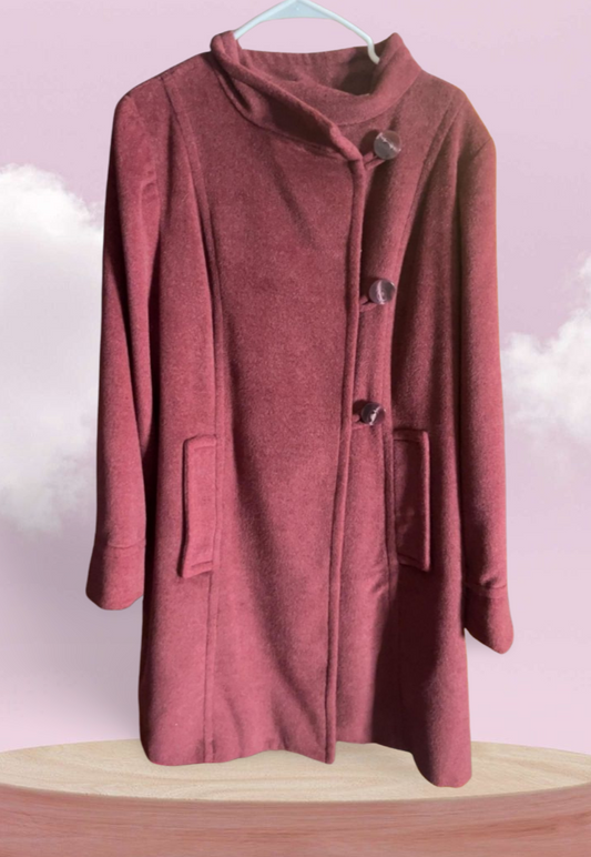 Women's Mossimo Long Mauve Overcoat