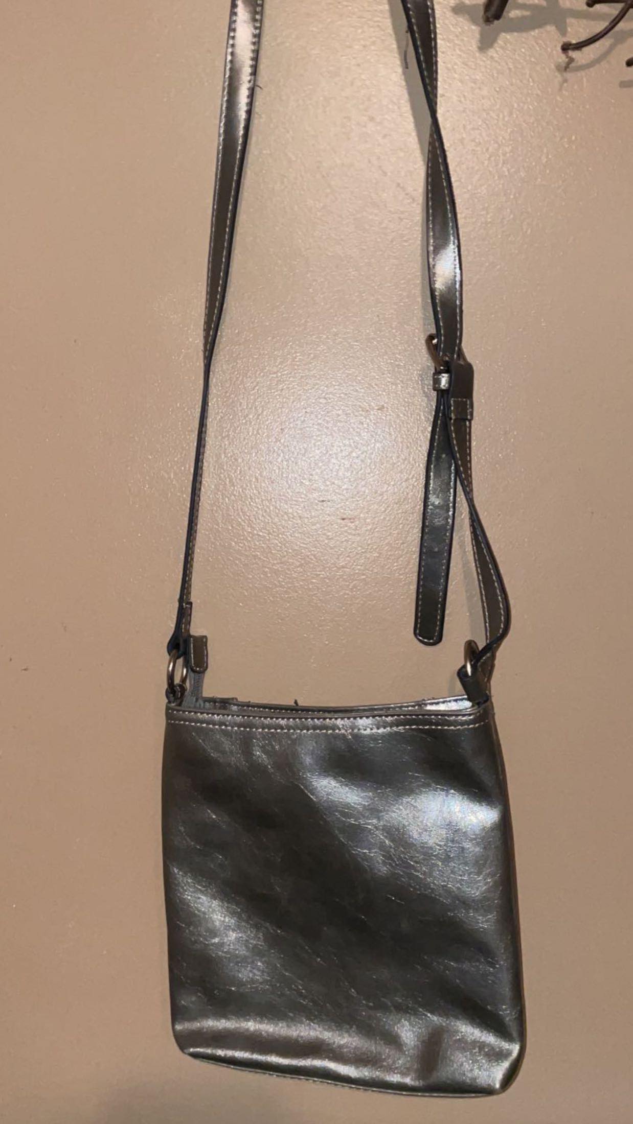 Nine West Reflective Silver Crossbody Bag - preowned