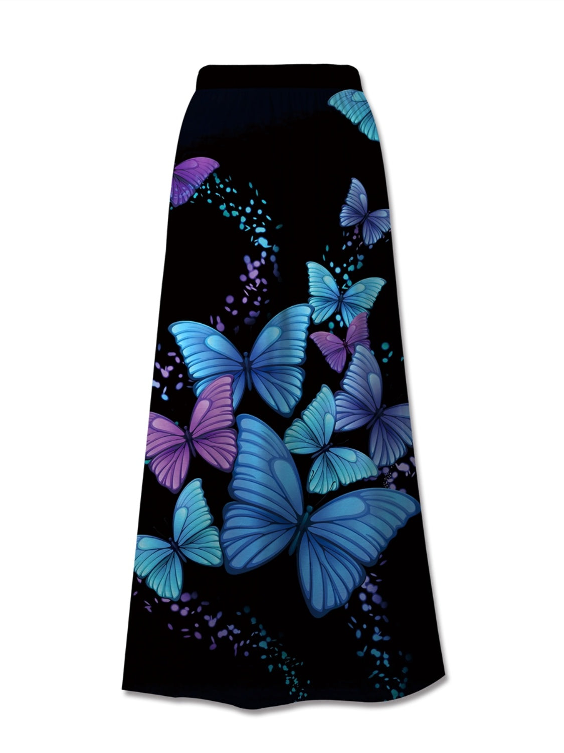 Women's Floral Printed Elastic Waist Midi Skirt