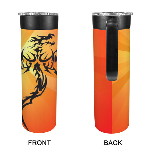 Red Fire Dragon 20oz Insulated Water Bottle with Screw On Handle