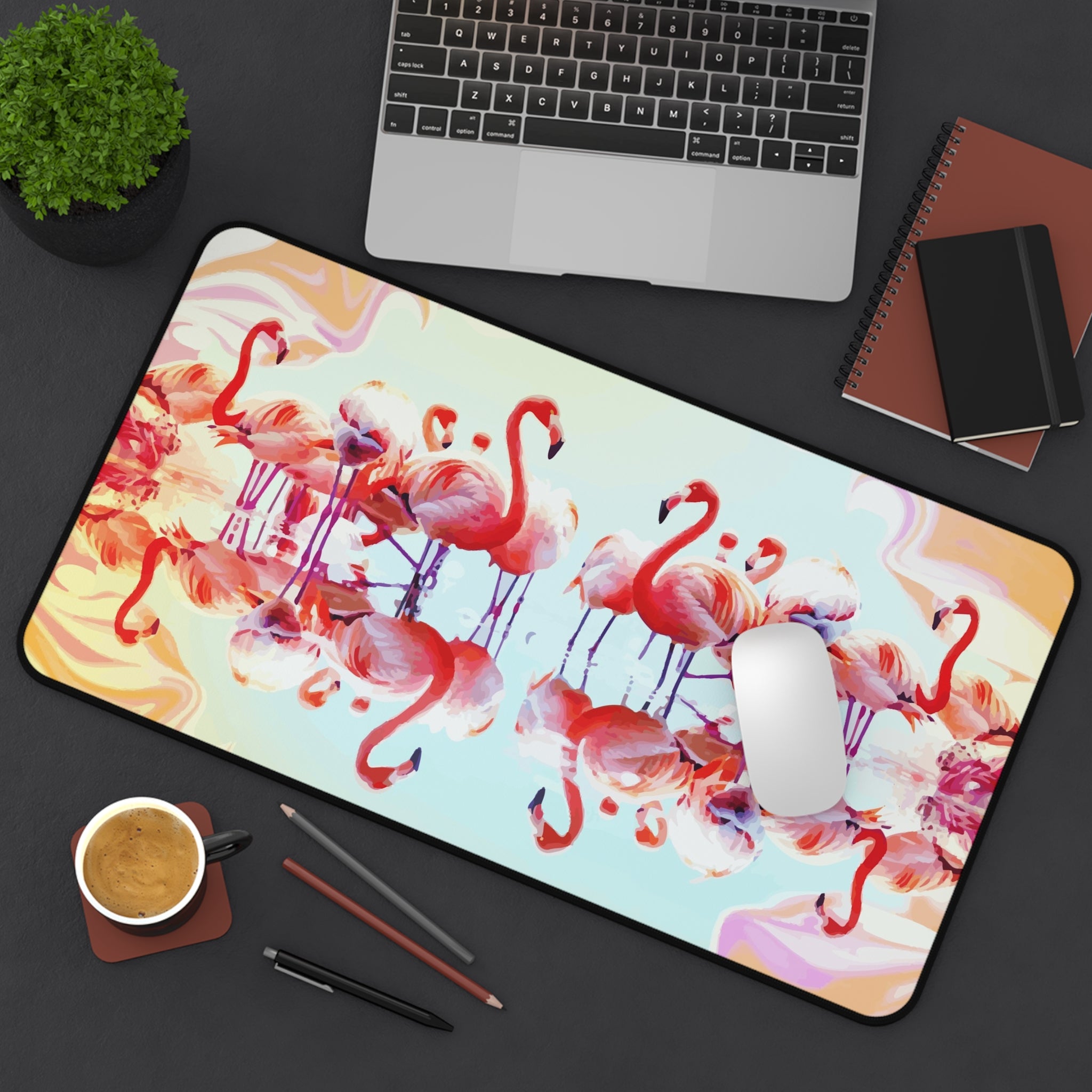 Pink Flamingos Desk Mat in 3 Sizes