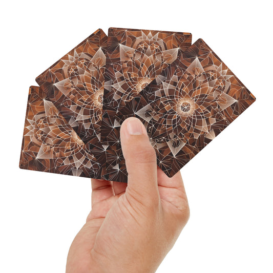 Brown Geometric Design Playing Cards