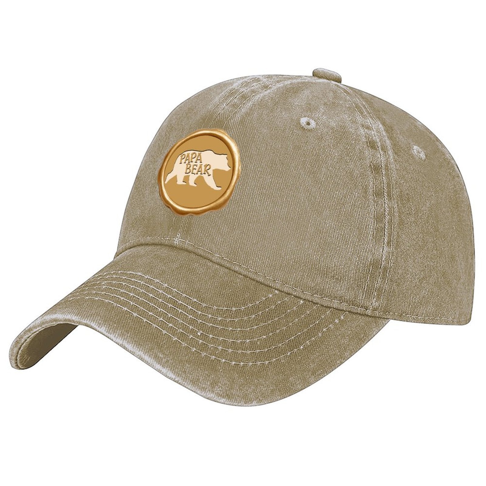 Cotton Vintage Washed Denim Baseball Cap (Front Printing)