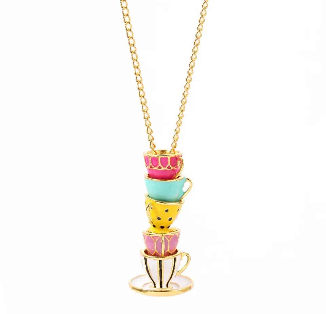 Mad Hatter Tea Cup Necklace
