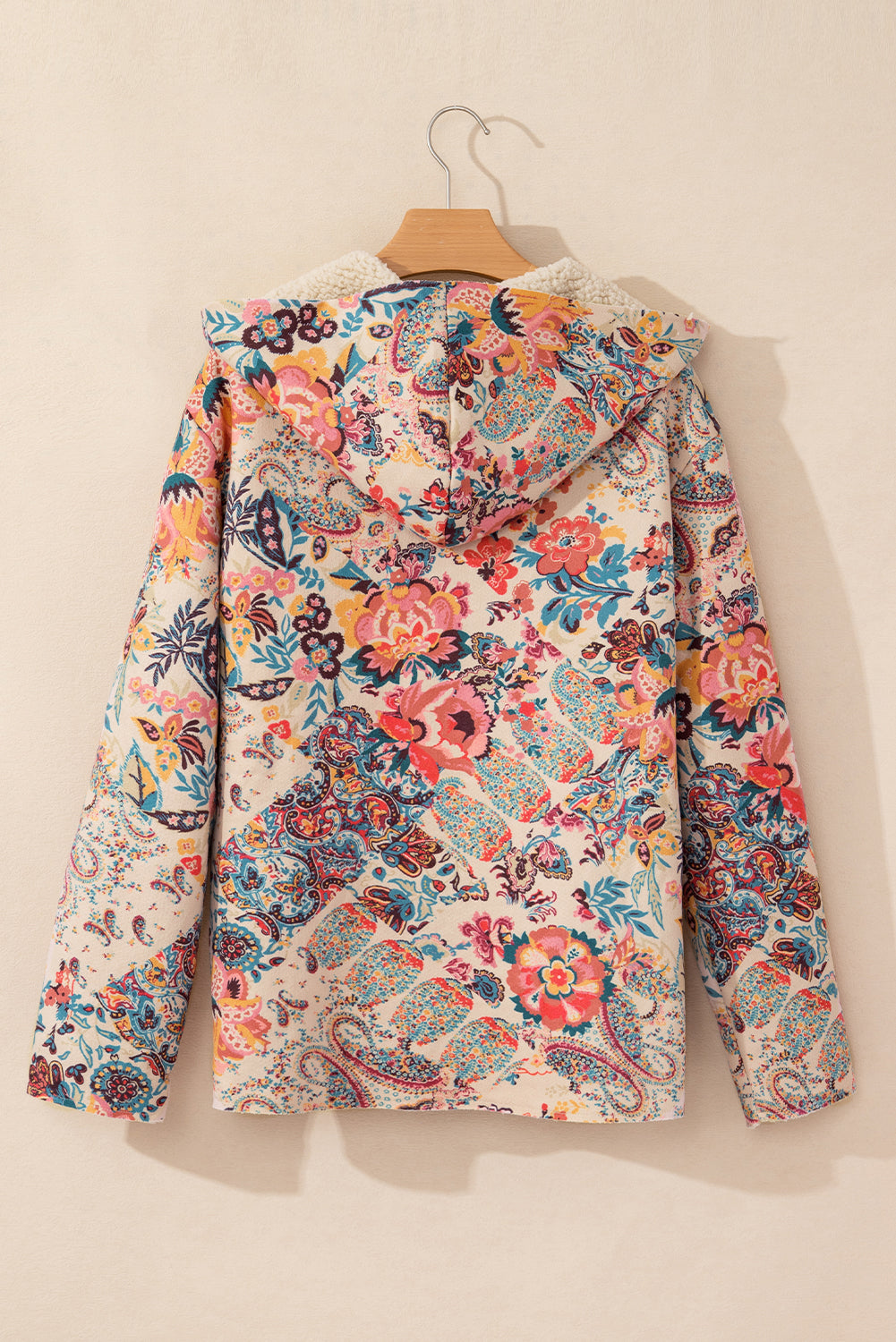 Women's Floral Sherpa Lined Hooded Jacket