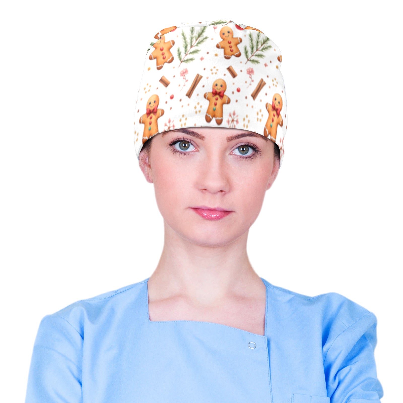 Gingerbread_Floral_Design Scrub Cap(Made in Queens)