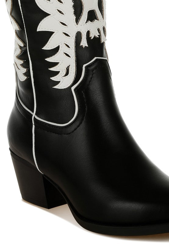 Women's Thistle Winged Patchwork Cowboy Boots