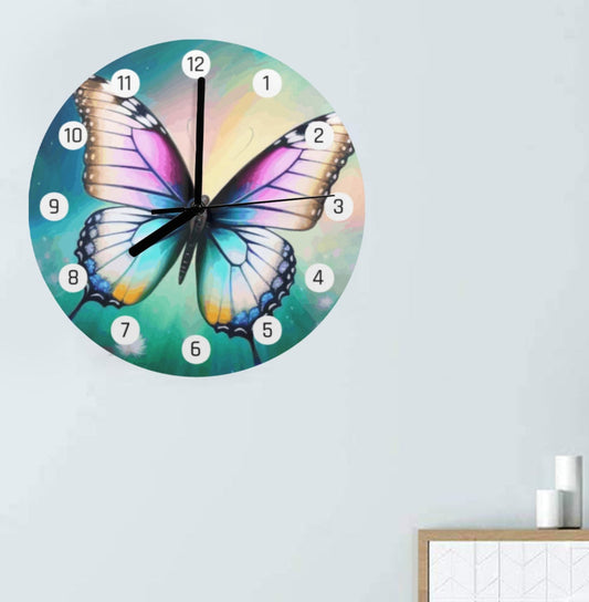 Beautiful Butterfly Wall Clock (Made in USA)