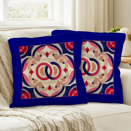Double Ring Pattern Custom Pillow Case 18" x 18" - Pack of 2 (Made in USA)