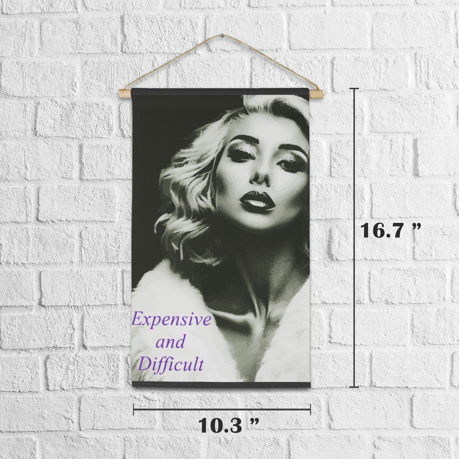 Expensive and Difficult Woman Linen Hanging Wall Art