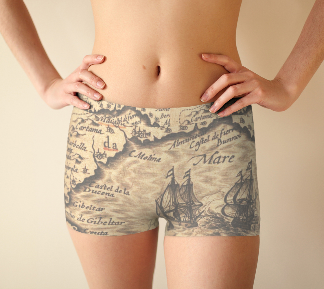 Old World Map Design Boyshorts Underwear