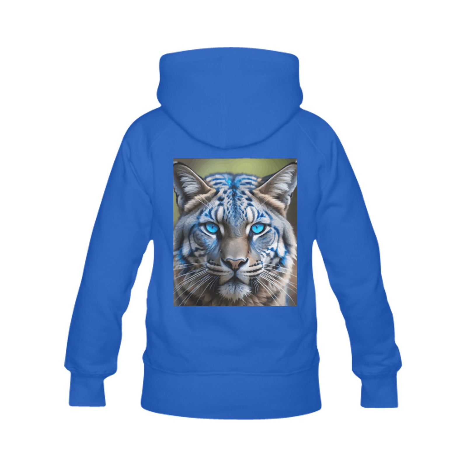 Men's Blue Wildcat Classic Hoodie with Printing Back (Made in USA)