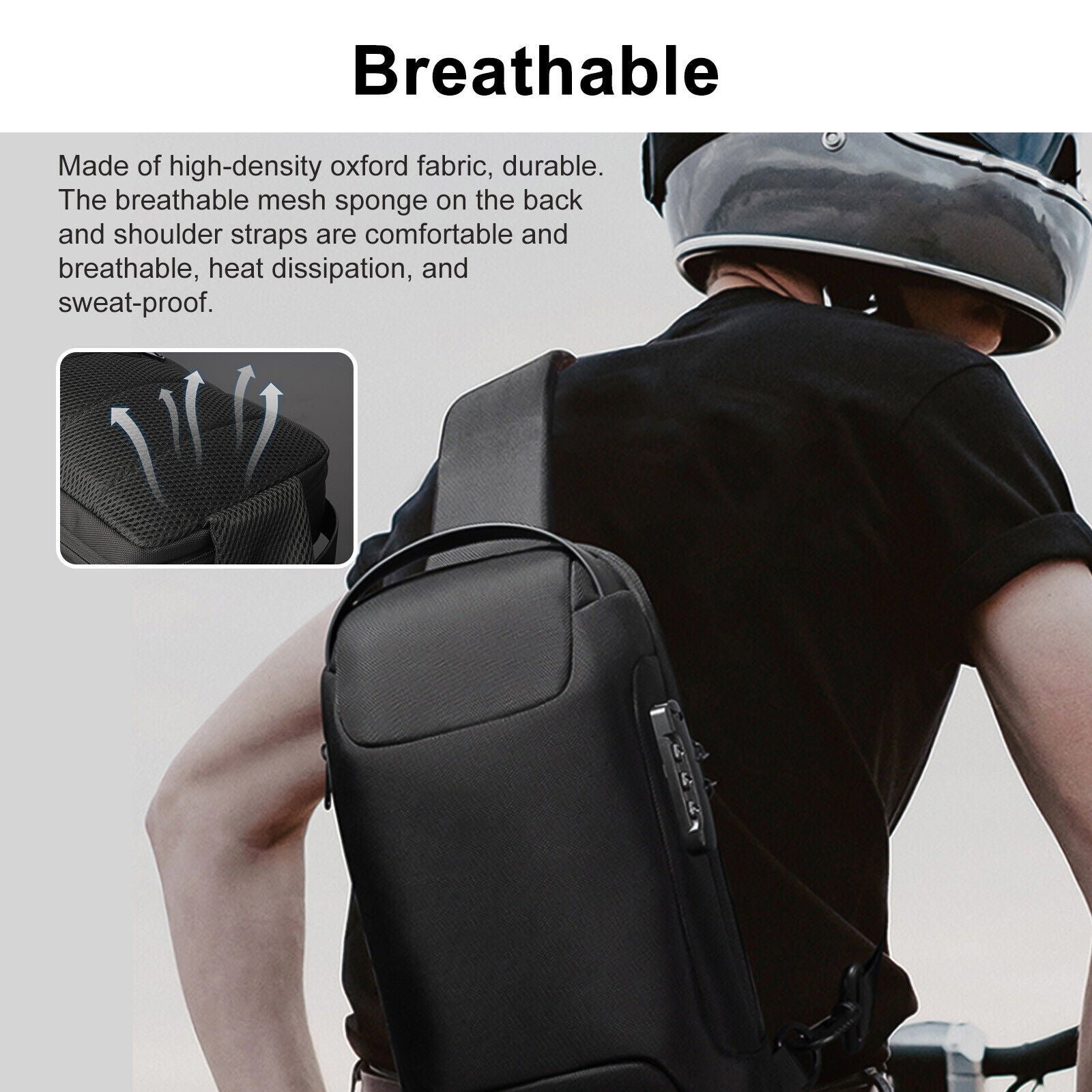 Men's Waterproof Oxford Multifunction USB Crossbody Shoulder Bag
