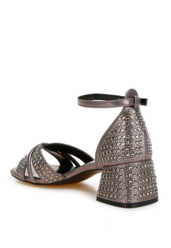 Women's Babylon Low Block Heel Rhinestone Sandals