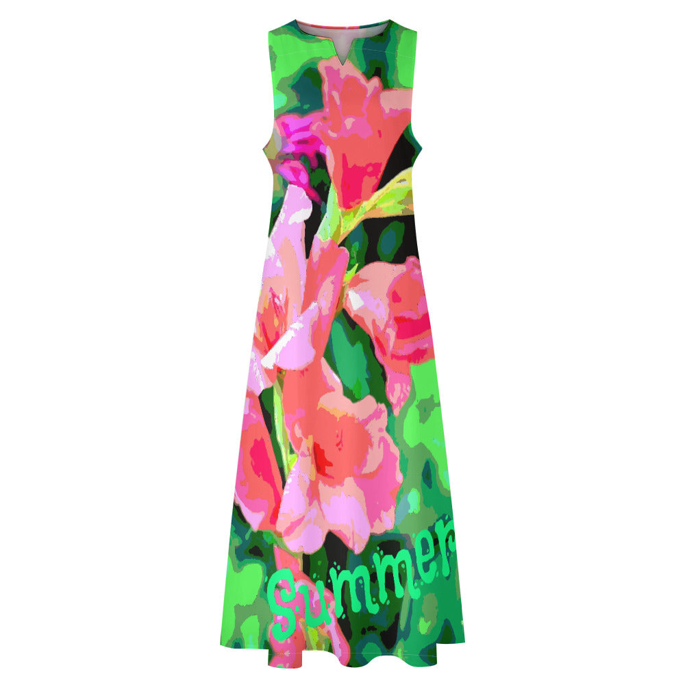 Women's Floral Designs Sleeveless Maxi Dress