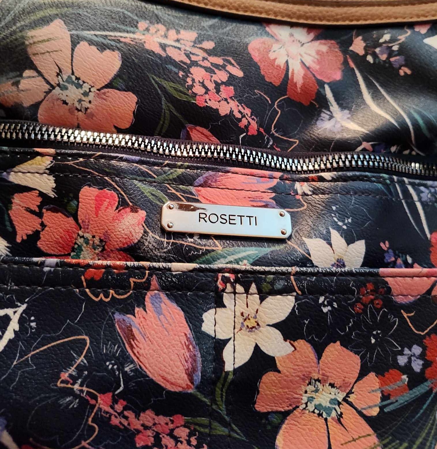 Rosetti Blue and Pink Floral Handbag - preowned - Shell Design Boutique