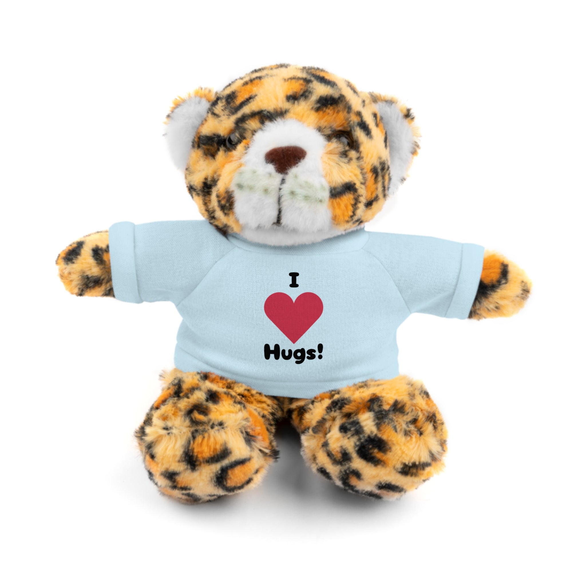 Stuffed Animal with T-shirt saying I heart Hugs