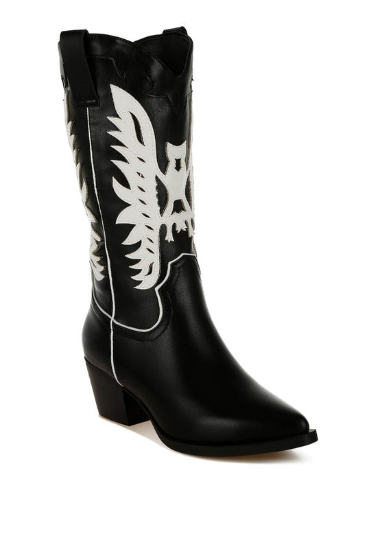 Women's Thistle Winged Patchwork Cowboy Boots