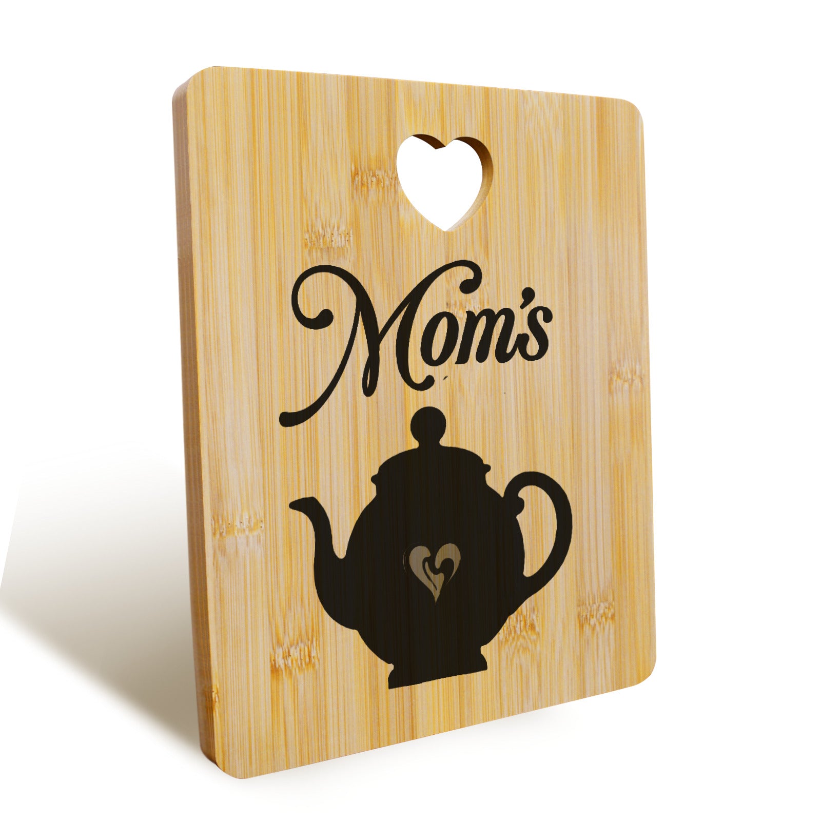 Mom's Tea Kettle Custom Rectangle Bamboo Cutting Board (One Side Printing) | Ships from USA