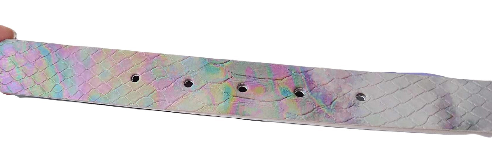 Snake Skin Oil Slick Iridescent Belt