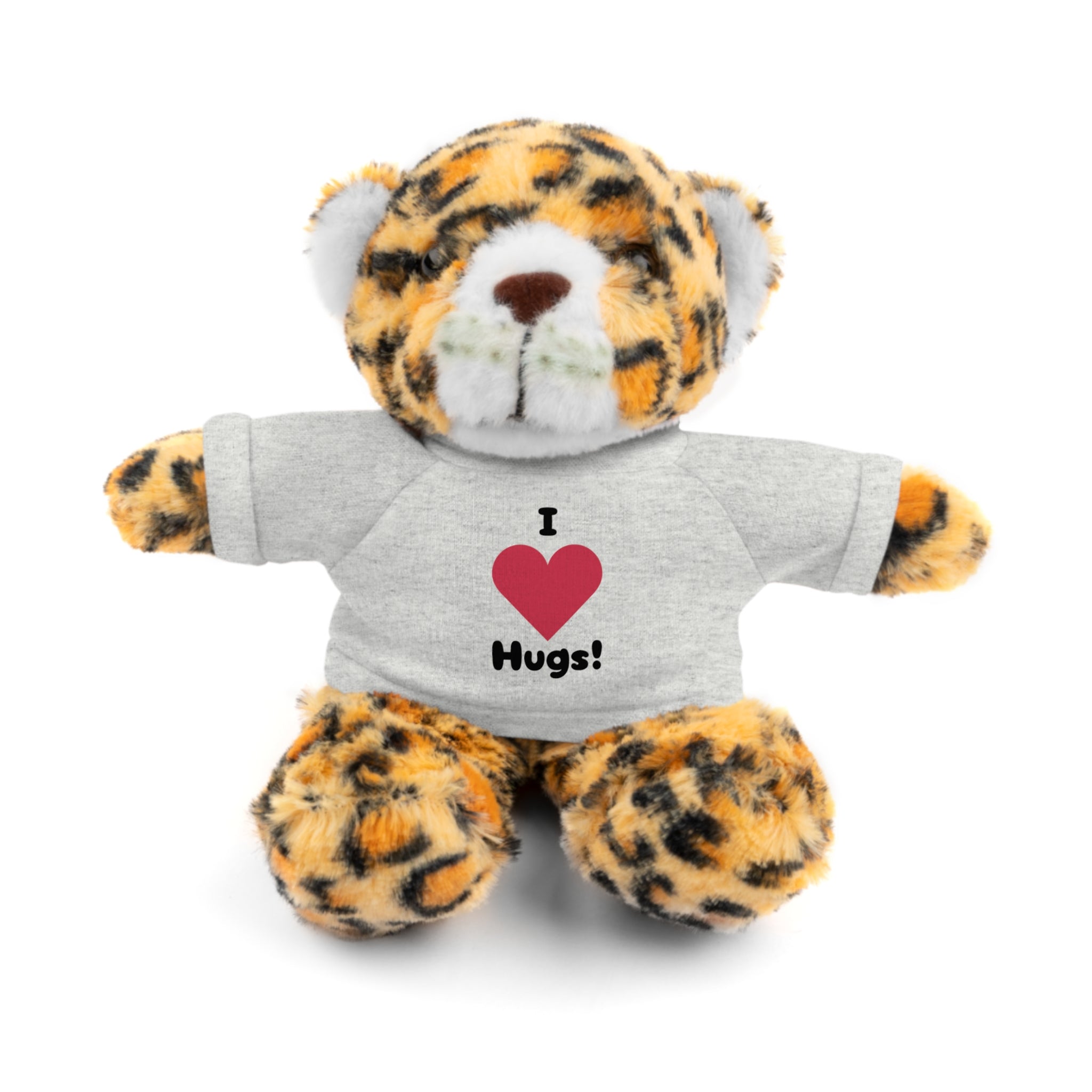 Stuffed Animal with T-shirt saying I heart Hugs