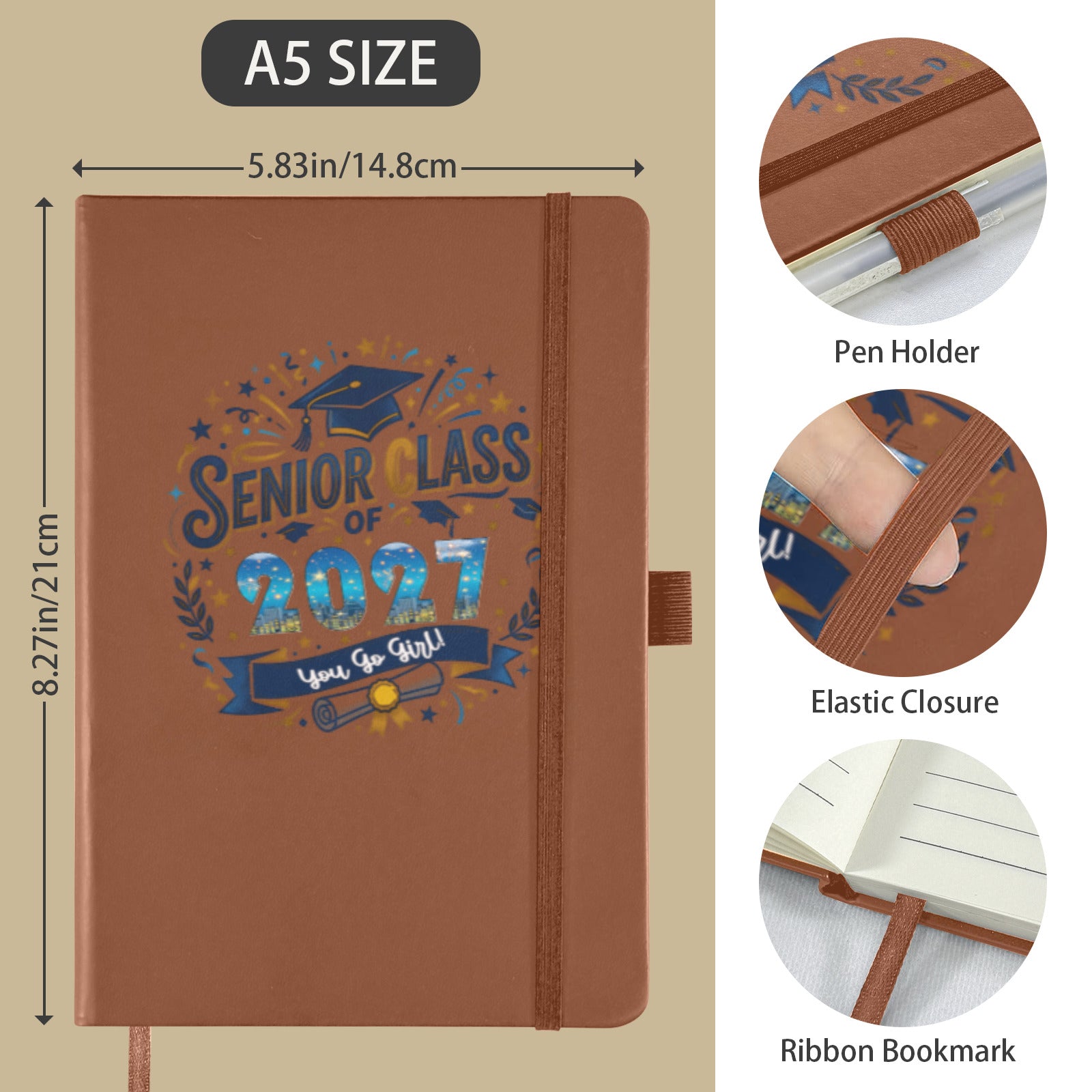 Class of 2027 Strap Notebook (Front Print)